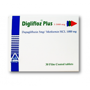 DIGLIFLOZ PLUS 5 / 1000 MG ( DAPAGLIFLOZIN + METFORMIN ) 30 FILM-COATED TABLETS